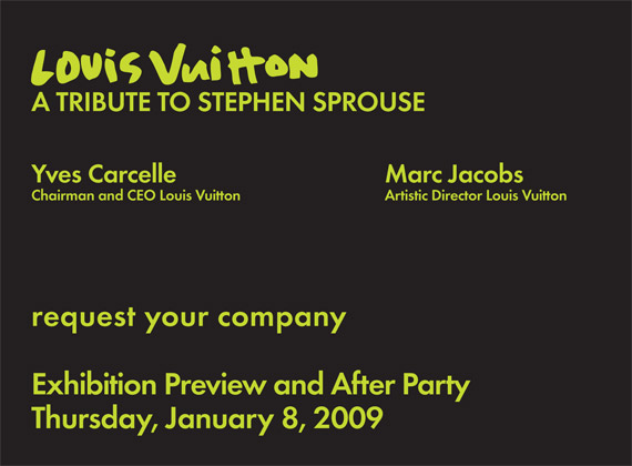 LV Sprouse Party Flyer photo Louis Vuitton x Stephen Sprouse Rock on Mars Exhibition Preview