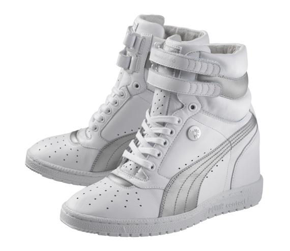 puma white wedge sneakers