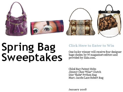 W Magazine x Saks.com Spring Bag Sweepstakes