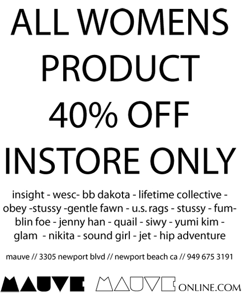 Mauve 40% OFF Womens Product Sale!