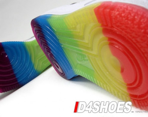 Nike Air Force 1 GS - Pearl White - Rainbow Outsole