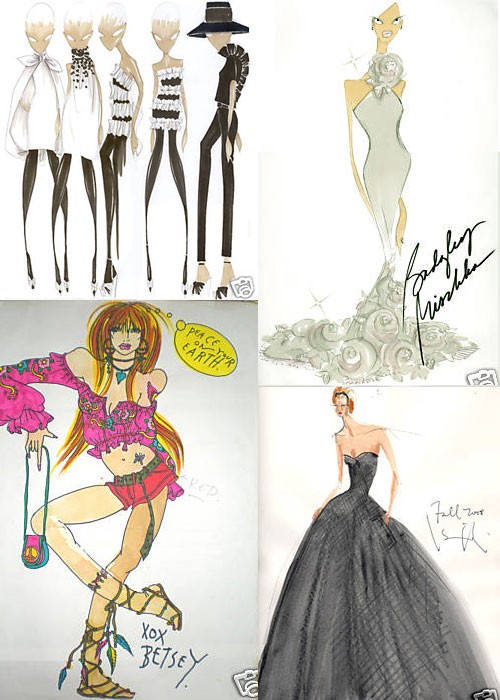 Bid on Fashion Illustrations by Fashion Designers