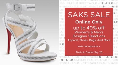Saks Sale Online Only – Up to 40% Off