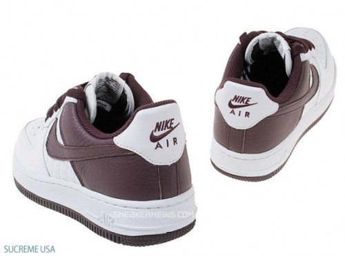 Nike Air Force 1 Womens - Quilted - Metallic Summit - Burgundy