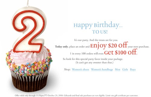 Piperlime’s Birthday Treat – $20 Off!