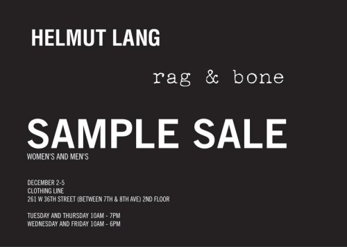 Helmut Lang / Rag & Bone Sample Sale