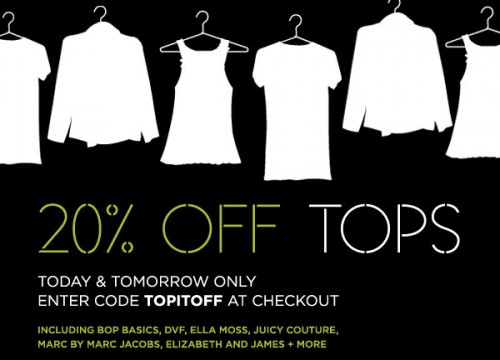 Shopbop – 20% Off Tops
