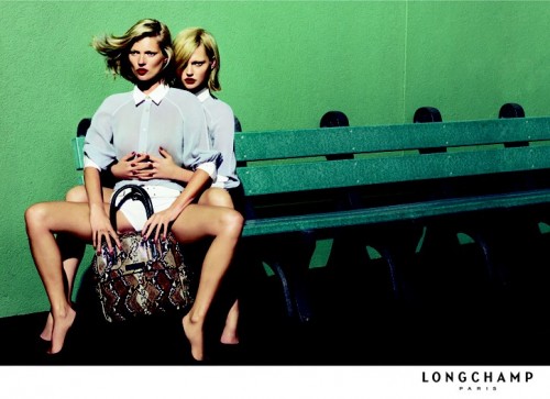 Kate Moss and Sasha Pivovarova for Longchamp Spring ’09 Ad Campaign