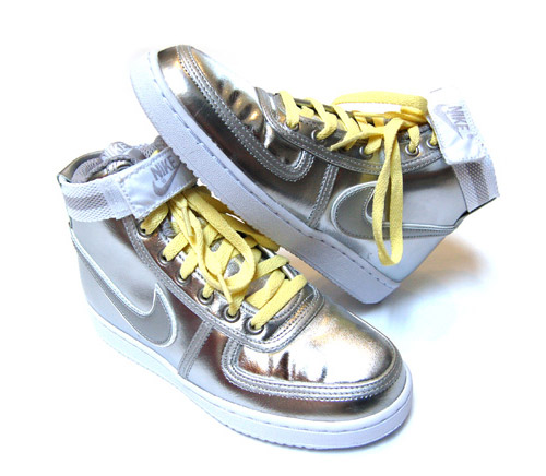 Nike Womens Vandal High – Metallic Silver – Yellow