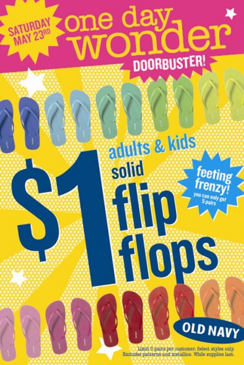 Old Navy $1 FLIP FLOPS [May 23]