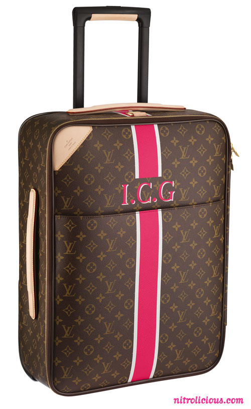 This Louis Vuitton luggage customized with a family portrait