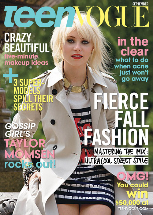 Gossip Girl Taylor Momsen Covers Teen Vogue September Issue