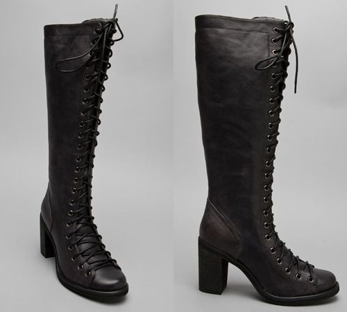 jeffrey campbell knee high lace up boots
