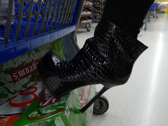 Bebe Tyra Croc Ankle Bootie