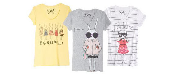 Fifi Lapin for Mighty Fine V-Neck Tees @ Delias