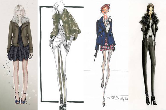 Rebecca Taylor, Tracy Reese, Milly, Elie Tahari, G-Star Fall 2010 Inspiration & Sketches