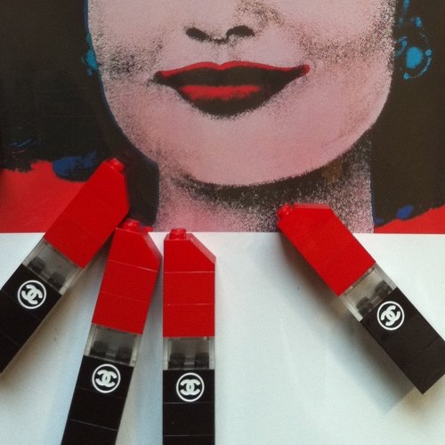 Dee & Ricky Chanel Lipstick Lego Brooch