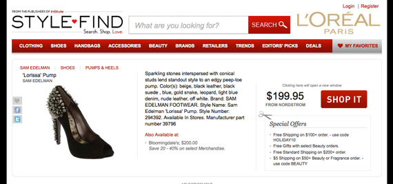 InStyle Launched New Shopping Site, StyleFind