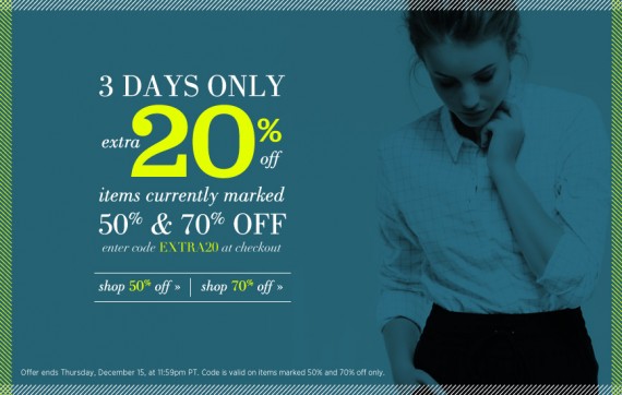 Shopbop EXTRA 20% Off Items Marked 50% & 70% Off!