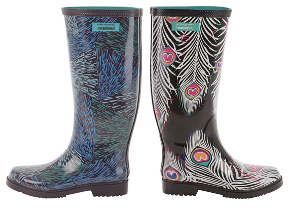 peacock rain boots