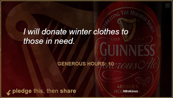 Guinness Generous Hour – My Pledge