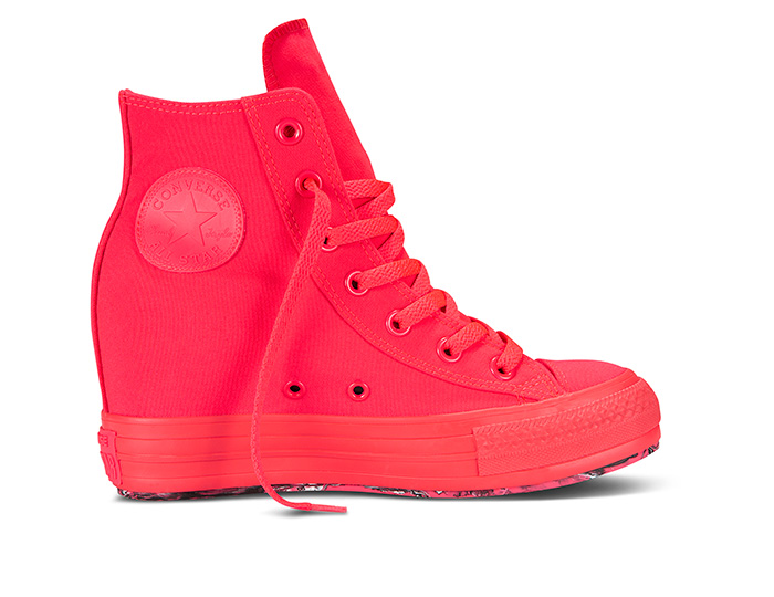 converse chuck taylor all star leather eva high top pink