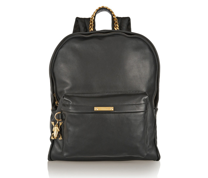 Sophie Hulme Black & Gold Leather Backpack - nitrolicious.com