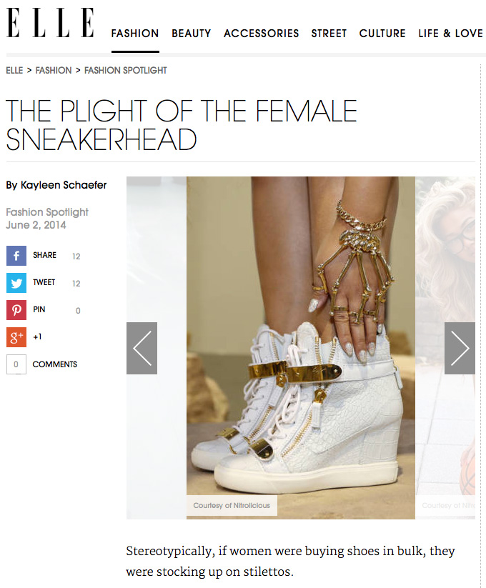 ELLE: The Plight of the Female Sneakerhead