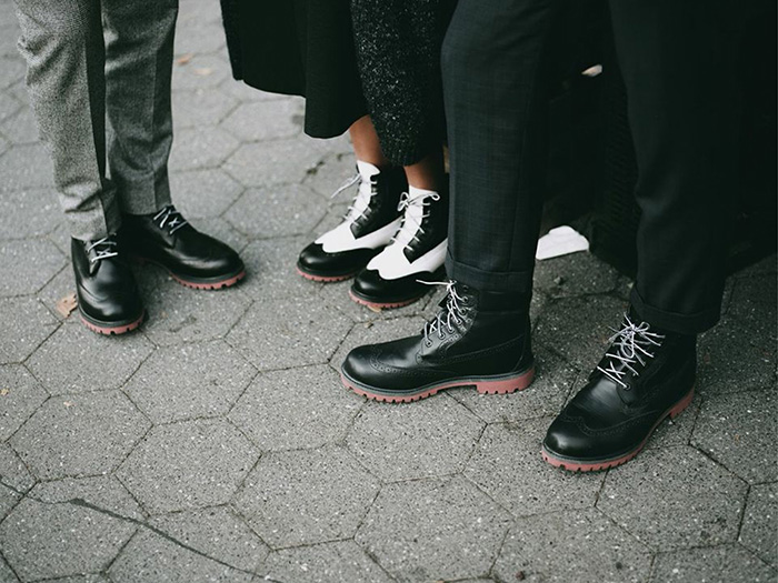 timberland brogue boots black