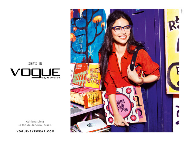 Adriana Lima for Vogue Eyewear Fall 2015 Campaign