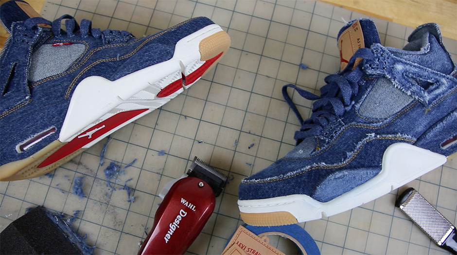 distressed jordan 4 levi