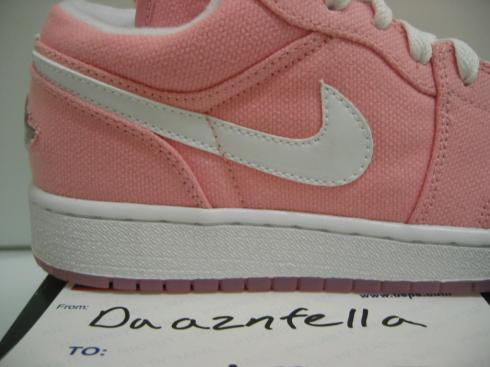Air Jordan 1 Low Youth – Real Pink/White Canvas
