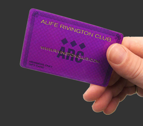 The ALIFE Rivington Club Priority Card