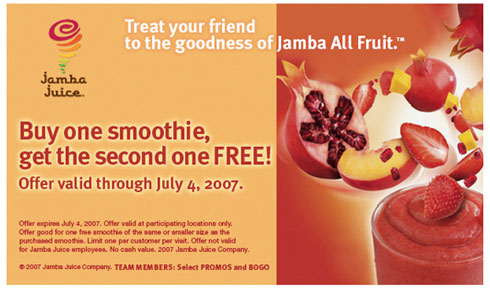 Jamba Juice – Buy One Get One Free!
