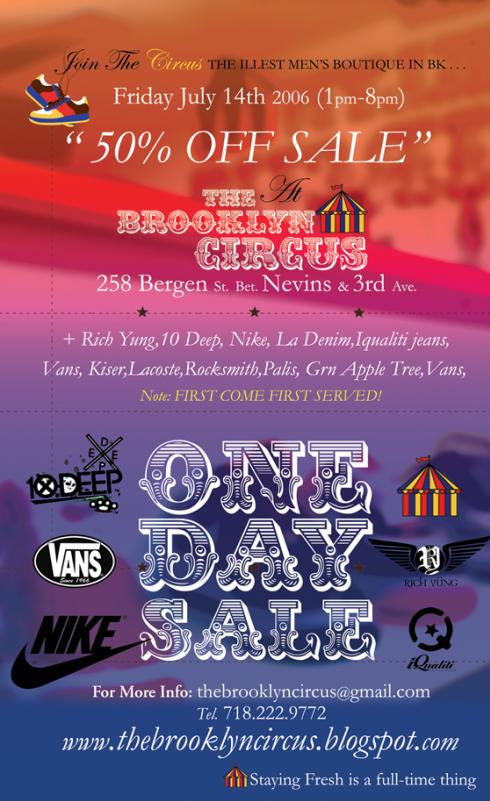 The Brooklyn Circus’ FIRST EVER SALE