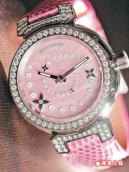 Louis Vuitton Pink Tambour Ladies Watch