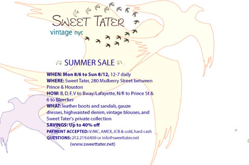 Sweet Tater Summer Sale – Aug 6th – 12th