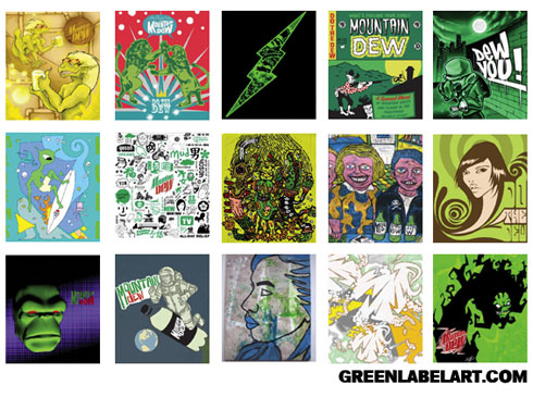 Mountain Dew Green Label Art Alumnium Bottle Series