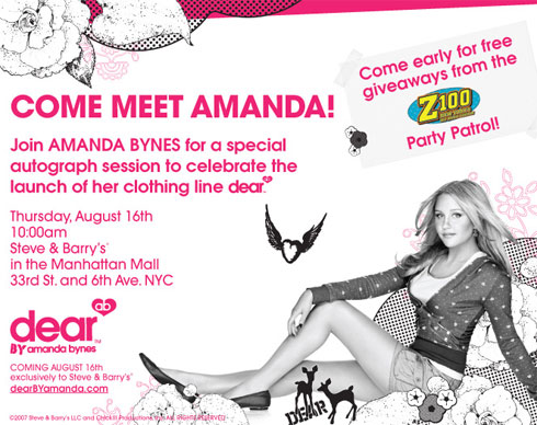 Dear by Amanda Bynes Autograph Session & Release – August 16th