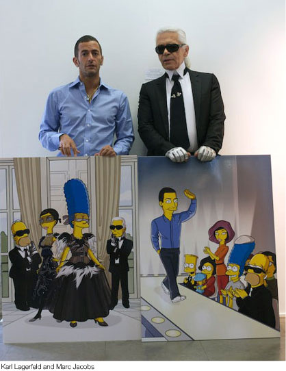 The Simpsons at colette with Karl Lagerfeld, Marc Jacobs & Alber Elbaz