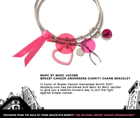 Marc by Marc Jacobs Breast Cancer Awareness Charity Charm Bracelet