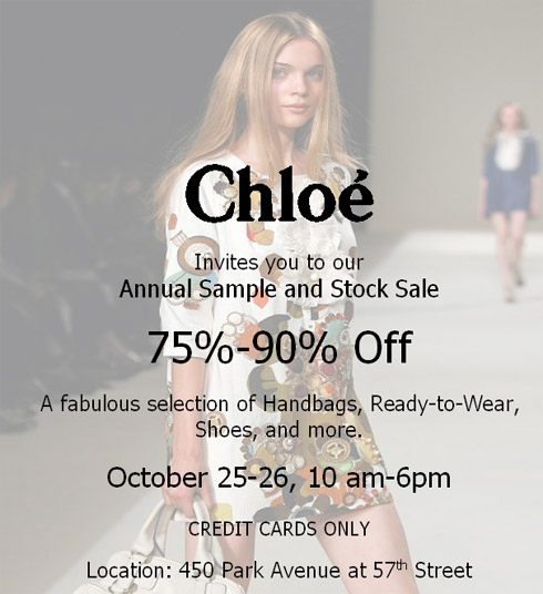 Chloe Sample Sale – Oct 25th & Oct 26th