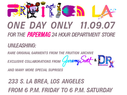 FRUITION at the PAPERMAG 24 Hour Department Store