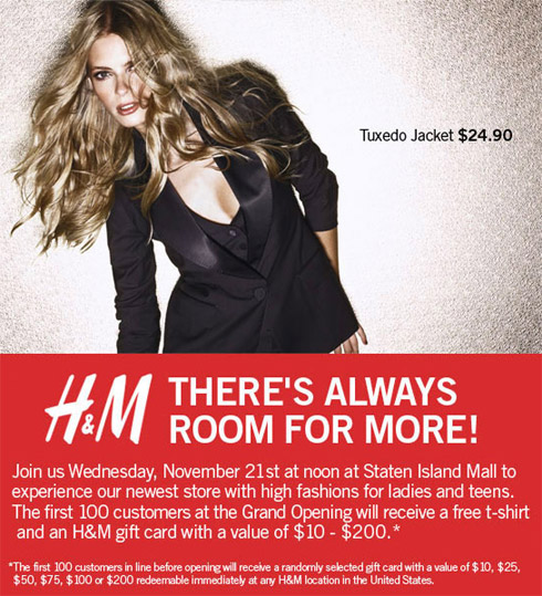 H&M Grand Opening at Staten Island Mall & Stamford Town Center