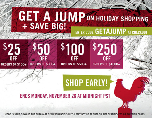 Shopbop.com Holiday Shopping Coupon